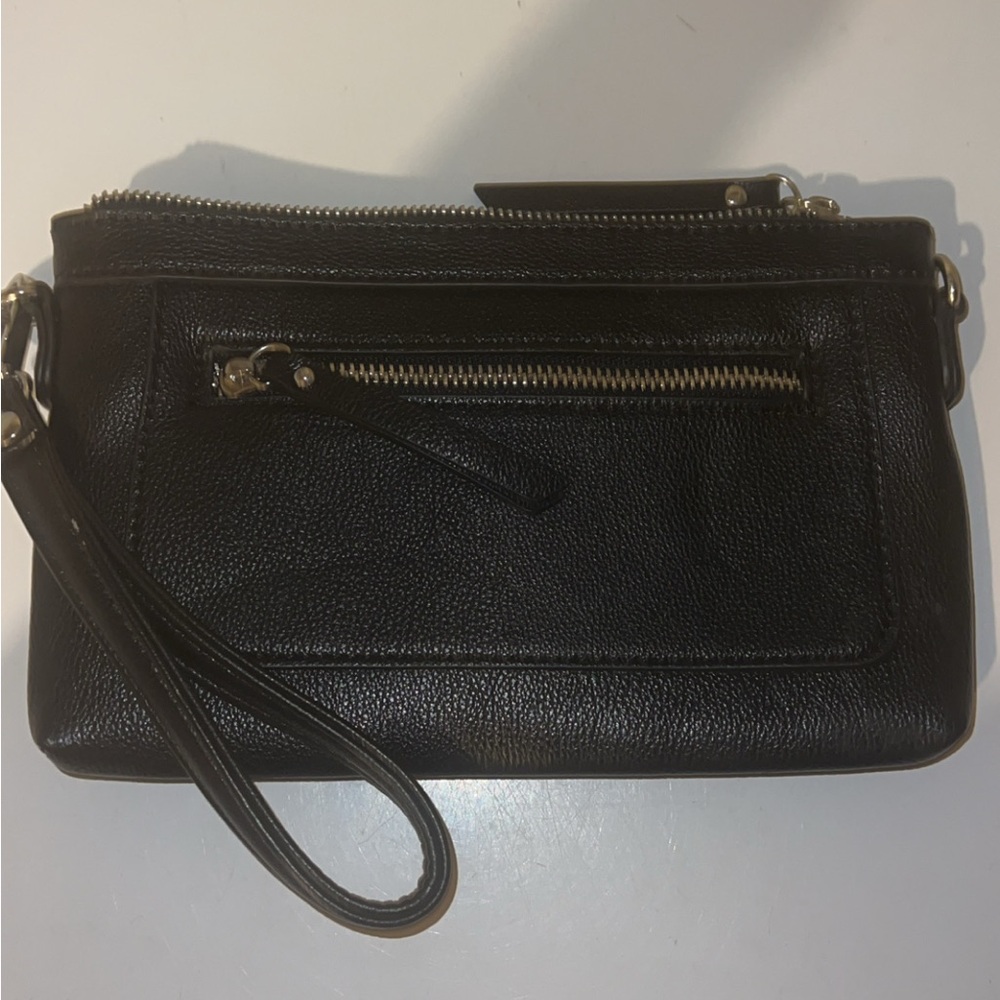 Black Leather Wristlet